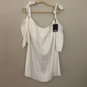 Reformation white off the shoulder dress